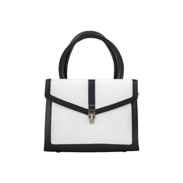 Solish Monochrome Structured Leather Sleek Elegance Hand Bag