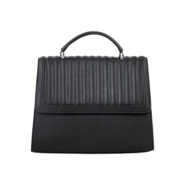 Solish Quilted Elegance Leather Classic Black Shoulder Bag