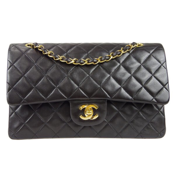 Chanel 1991-1994 Classic Double Flap Medium Black Lambskin
