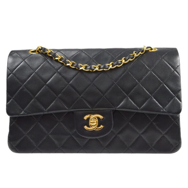 Chanel 1989-1991 Classic Double Flap Medium Black Lambskin