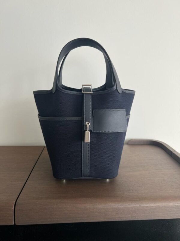 Herm√®s Picotin Cargo 18cm Blue Marine Canvas PHW