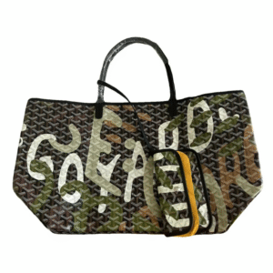 Goyard St Louis PM Tote Bag Lettres Camouflage (Black & Green)