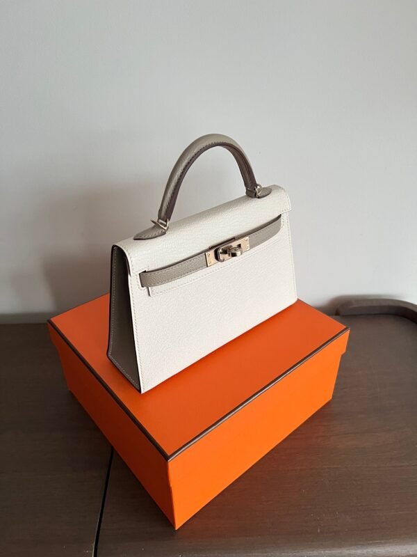 Herm√®s Mini Kelly 20 HSS Nata & Gris Tourterelle Chevre Mysore Permabrass