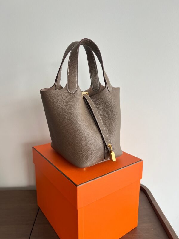 Herm√®s Picotin 18cm Etoupe Clemence GHW