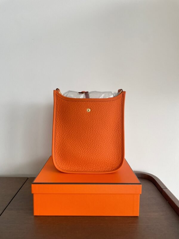 Herm√®s Mini Evelyne 16 Leather Bag Orange Clemence Gold Hardware