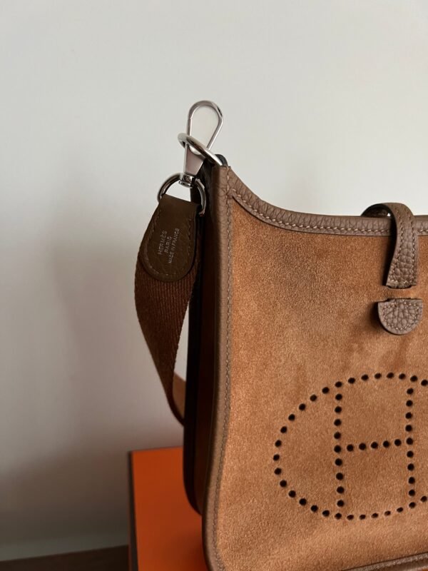 Herm√®s Mini Evelyne 16 Grizzy Clemence Chamois Alezan Gold PHW