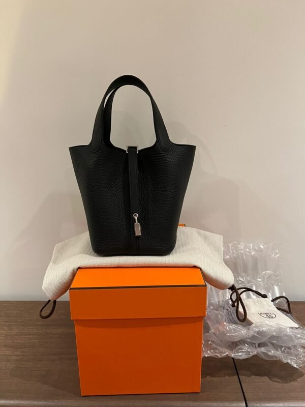 Herm√®s Picotin 18cm Black Clemence PHW