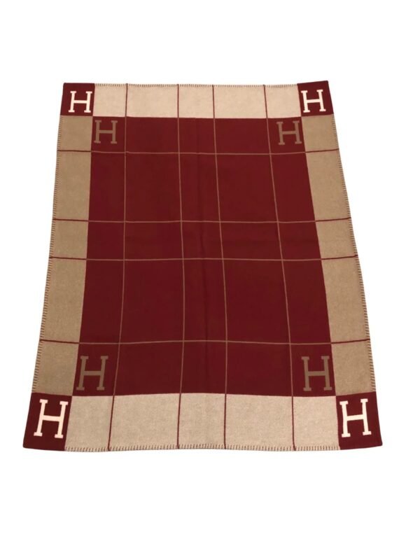 Herm√®s Avalon III Throw Blanket (Rouge H & Ecru)