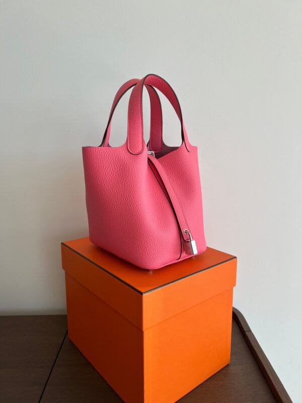 Herm√®s Picotin 18cm Rose Azalee PHW
