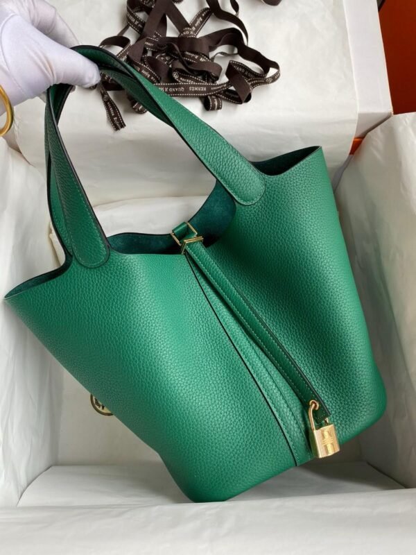 Herm√®s Picotin 18cm Vert Vertigo Taurillon Clemence GHW